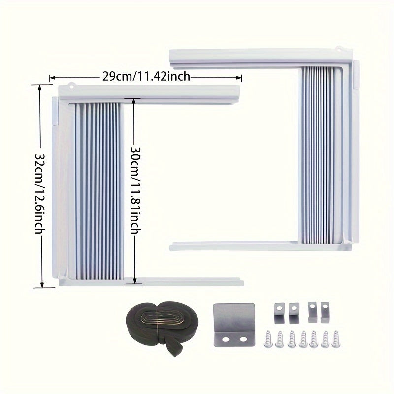 Energy-Saving Indoor Accordion Filler Curtain Set with Frame Kit 2 Pack