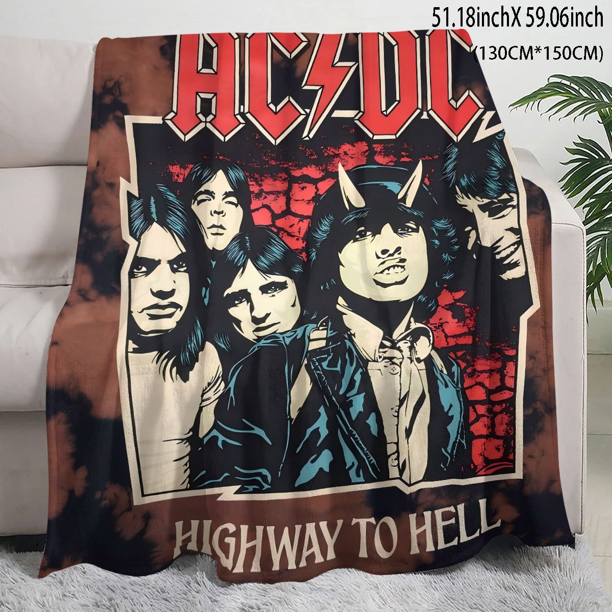 Bu AC/DC "Highway to Hell" flanel tashqi ko'rinishi bilan iliq bo'ling va rok qiling! Rang-barang va allergiyaga qarshi raqamli bosma bilan qulay, bu ko'rpa yotoq xonasi, yashash xonasi yoki divan uchun mukammal. Musiqa ixlosmandlari uchun ideal sovg'a.