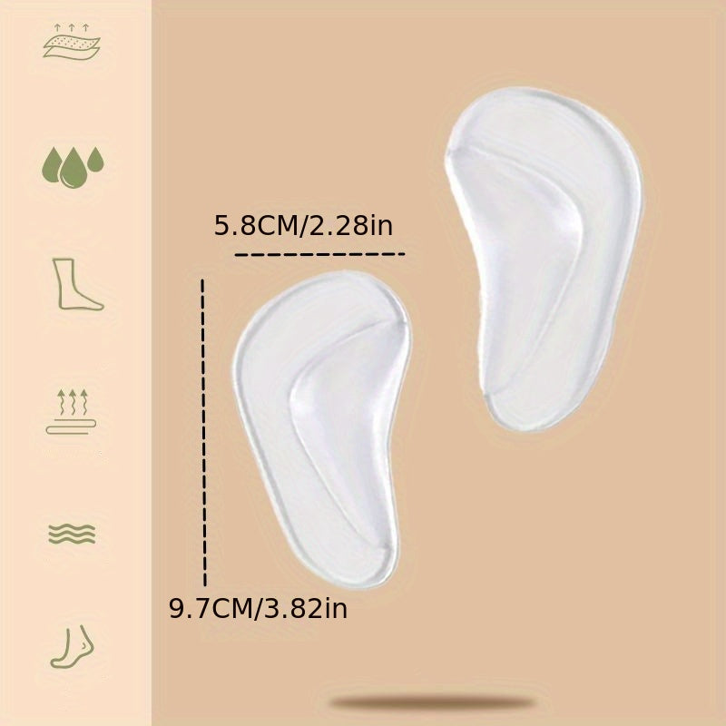2 Pieces Gel Insoles for Flat Feet Support Silicone Comfort Insole Pads
