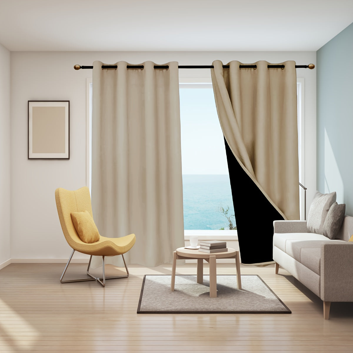 Blackout Curtains for Bedroom Grommet Insulated Room Darkening Single Panel