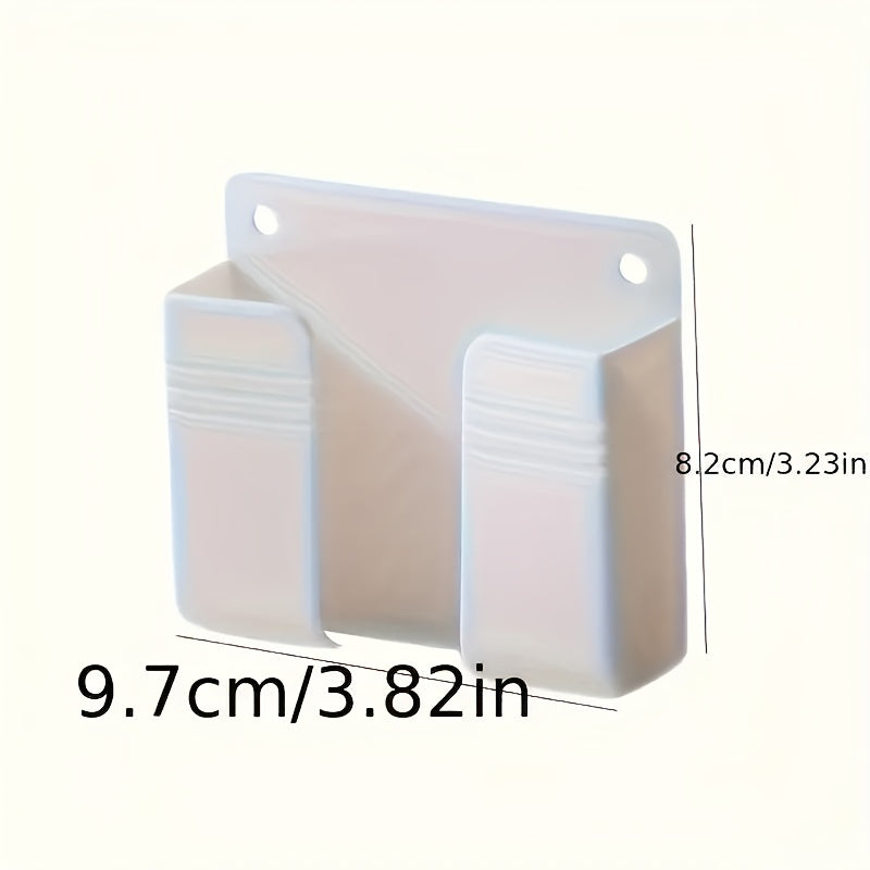 Wall-Mounted Phone Holder Set with Cable Management and Charging Shelf 3-Pack