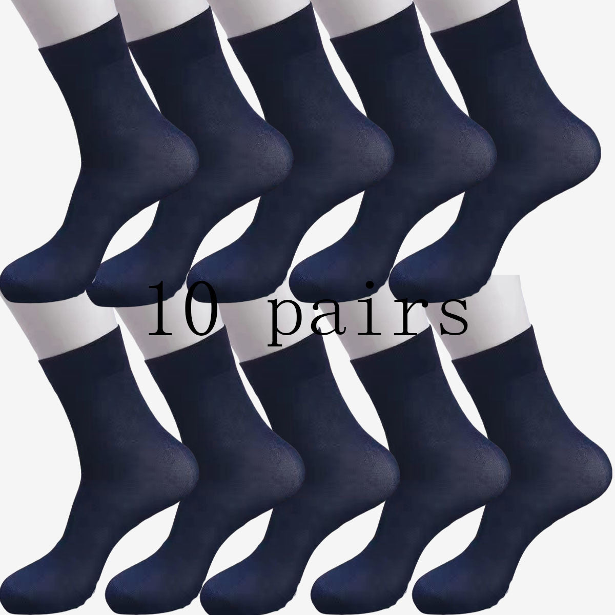 Men's Ultra-Thin Sweat-Wicking Mid-Calf Socks 10 Pairs Breathable Polyester Spandex