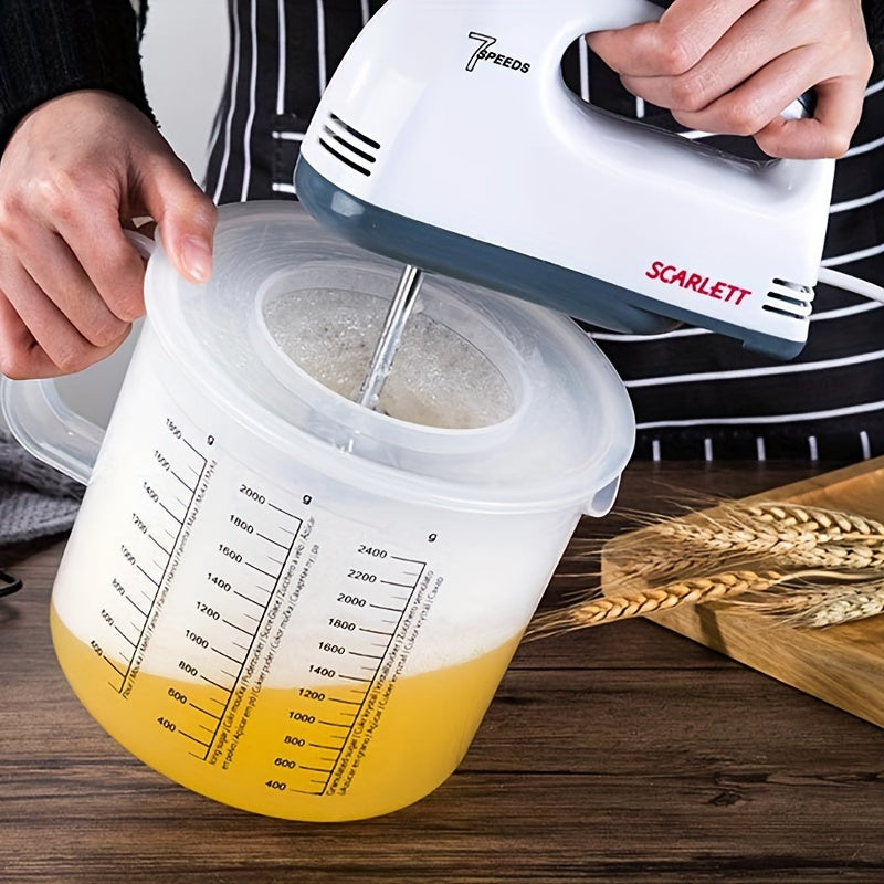 5L Oqilona Plastik Pishirish Kubogi va Qopqoq, Issiqlikka chidamli Aralashtirish Kattasi, Bardoshli Oshxona Asbobi