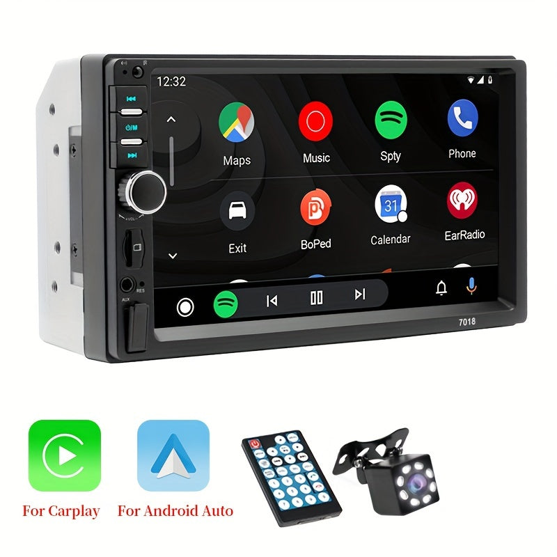 17.78cm HD Avtomobil Stereo Bosh ekran Android Auto CarPlay GPS Aux USB Rul boshqaruvi uchun simsiz ulanish