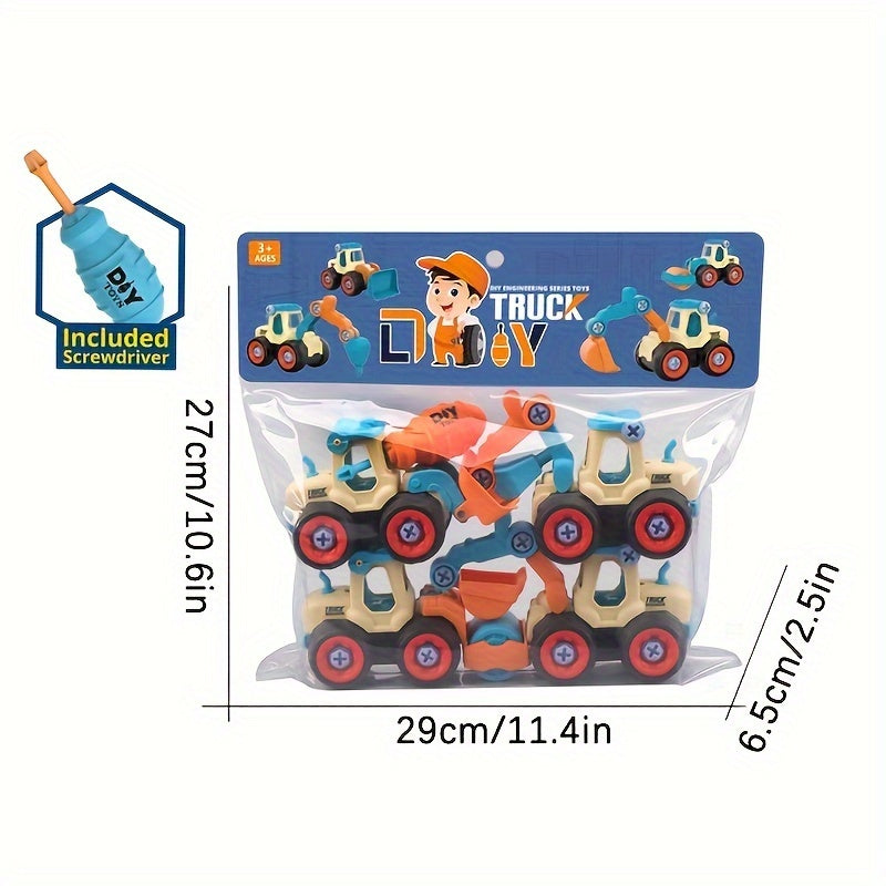 Educational Building Toy Kit for Ages 3-6 with Detachable Excavator and Screwdriver
