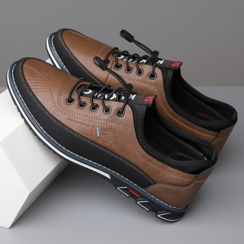 Мужские кроссовки однотонного цвета с искусственным мехом и резиновой подошвой