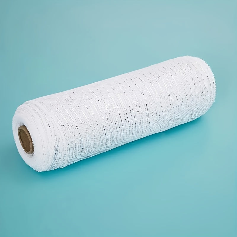 Cinta de Navidad de 9.14m con lazo de malla y detalles de hilo para decoración navideña