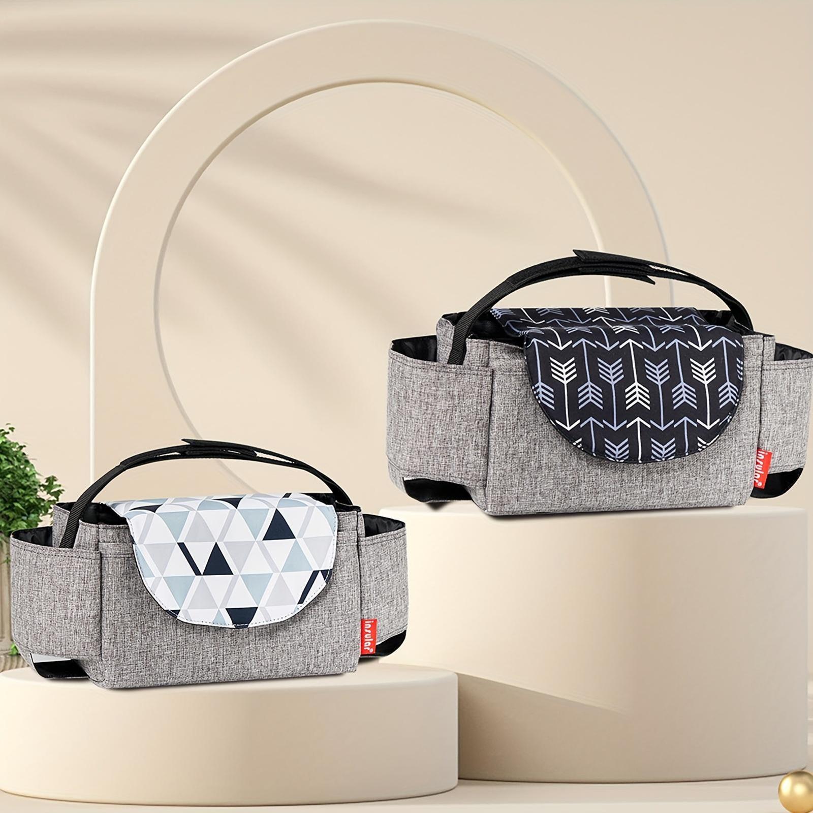 Органайзер для коляски для маленьких детей, изготовленный из прочного полиэстера с карманами для бутылочек и подгузников, идеален для занятых родителей.