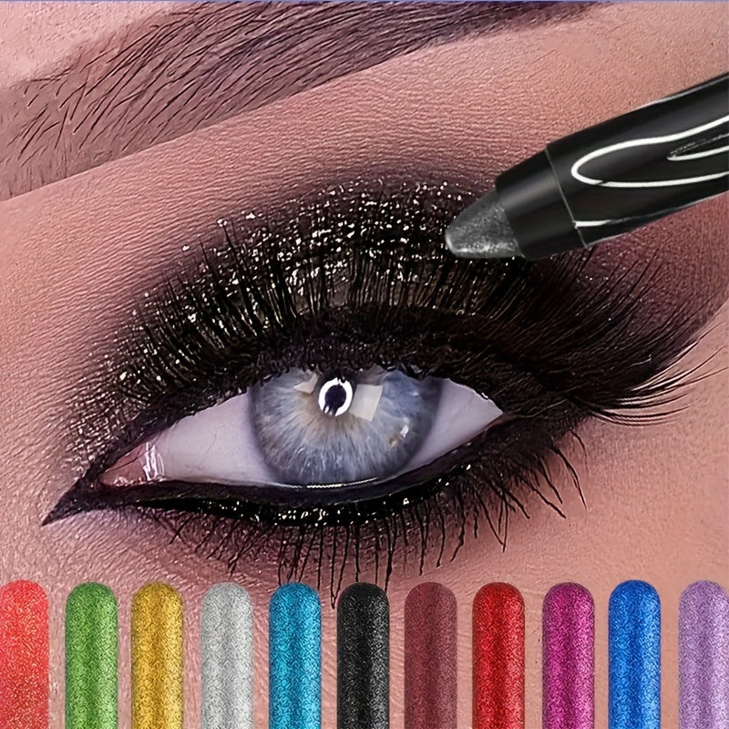 Women Shimmering Eyeshadow Pencil 2-in-1 Matte Glitter Brightening Contouring