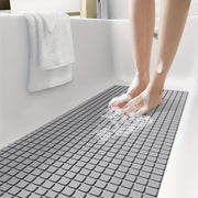 Extra Long Non-Slip Bath Tub Mat Gray 39.88cm x 100.08cm with Suction Cups