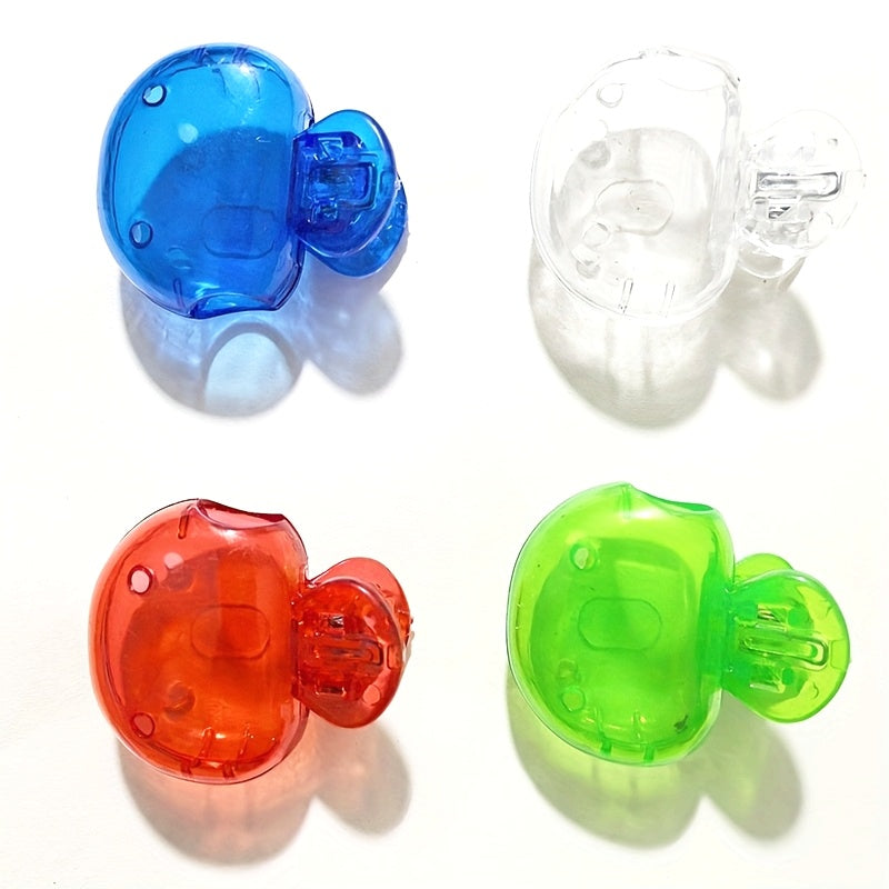 4 Pack Transparent Blue Toothbrush Head Covers with Storage Box for Travel