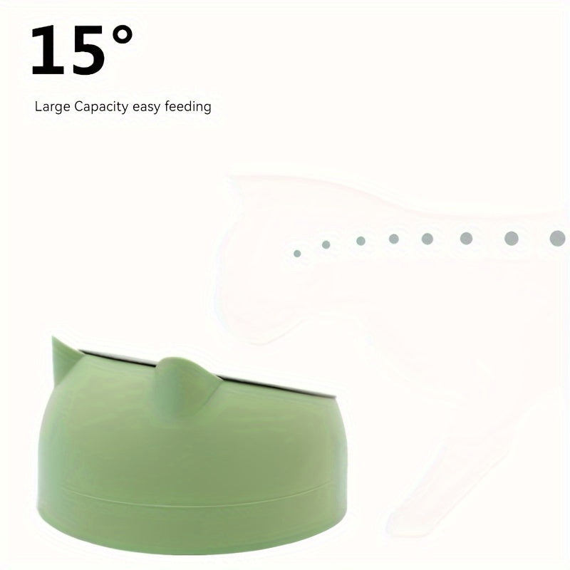 Raised Stainless Steel Cat Food Bowl with Non-Slip Base and 100ml Capacity