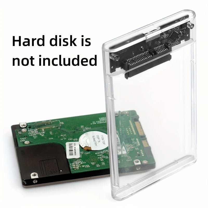 Transparent USB 3.0 External Hard Drive Enclosure for 2.5 Inch SATA HDD SSD
