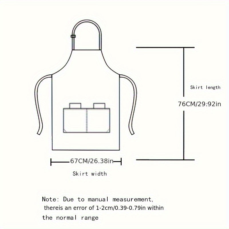 Waterproof Canvas Apron with Faux Leather Accents for Kitchen Catering and Coffee Shops