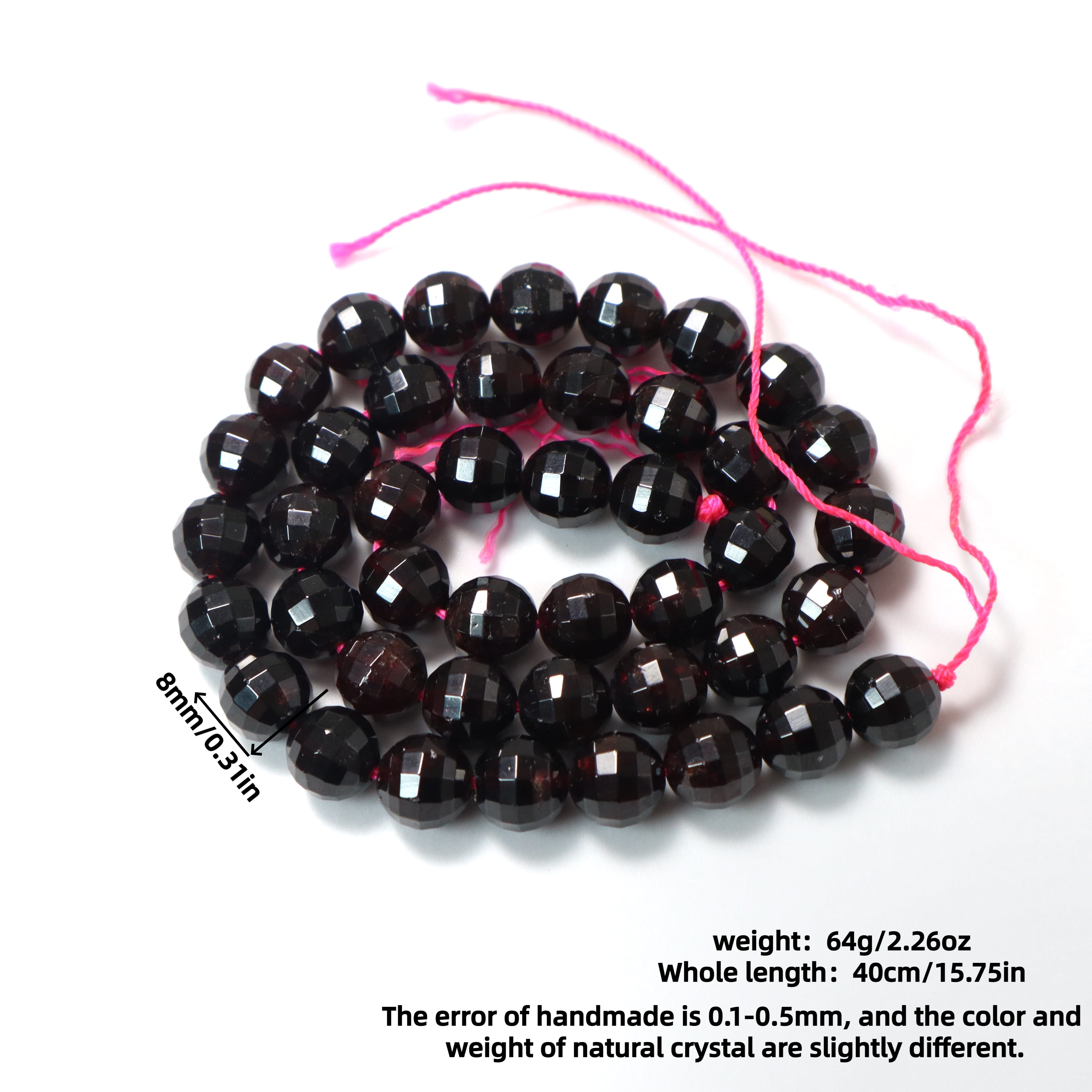 Sun'iy zargarlik DIY bilaguzuk va uzuk to'plami, garnet kristalli va tilla bilan