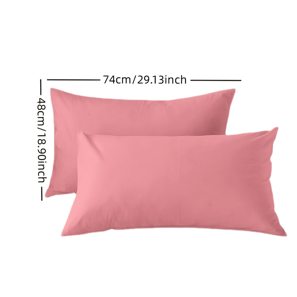 Pair of Solid Color Fleece Pillowcases with Pockets for Dorms and Bedrooms