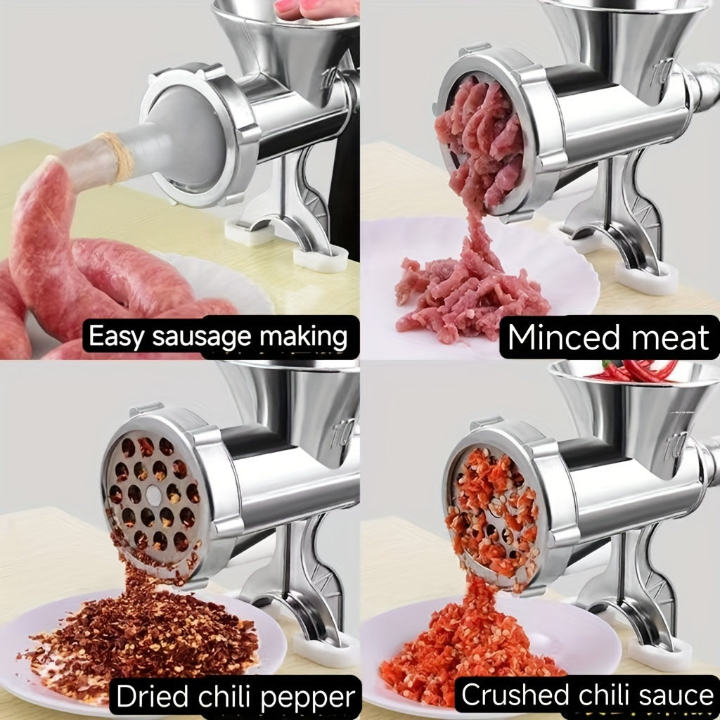 Aluminum Manual Sausage Stuffer and Meat Grinder Kit for Home Use