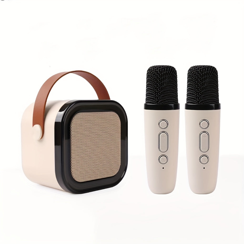 LED chiroq, simsiz karaoke, qo'l mikrofoni, ovoz balansi va USB zaryadlash bilan jihozlangan portativ subwoofer, oilaviy yig'ilishlar va tug'ilgan kunlar uchun.