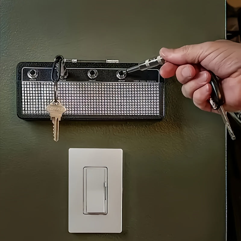 Juego de 4 llaveros creativos de metal con altavoz y kit de montaje en pared para decoración del hogar