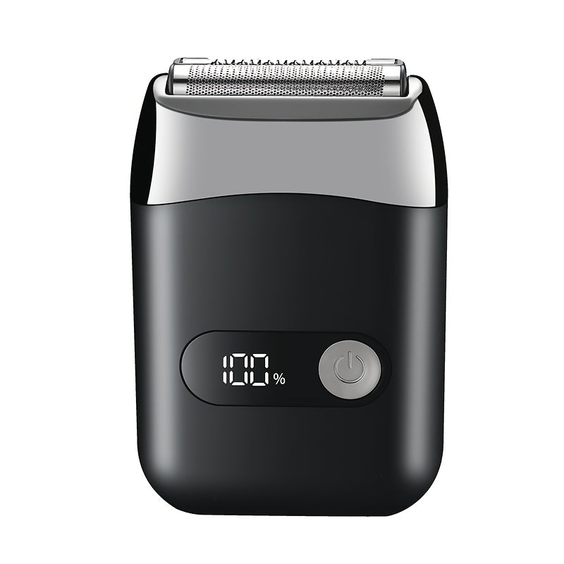 Aluminum foil shaver with LED display USB rechargeable dual blade portable for beard trimming travel