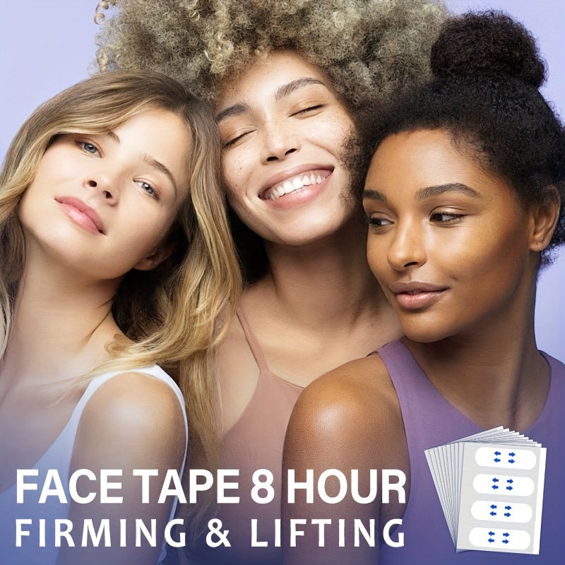 Ko'zlar, jag' va bo'yin uchun yuzni ko'tarish lentasi, suv o'tkazmaydigan, teriga do'st, yengil bej