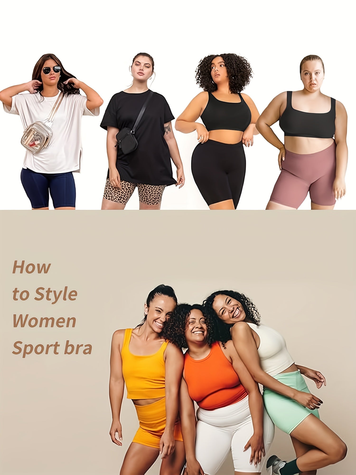 Plus size ayollar uchun elastik sport yostiqchalari bilan ko'krak yostiqlari bo'lgan to'liq rangli sport yostiqchalari