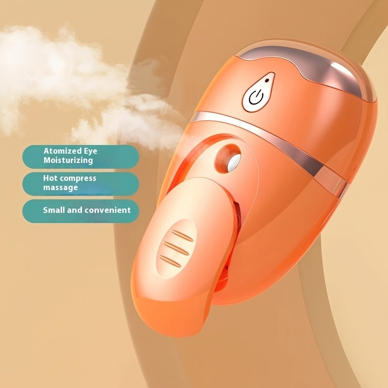USB Mini Qo'lga Olingan Ko'z Namlantiruvchi Massajchi, Yuz Purkagichi, Isitish Vibration Funktsiyasi.