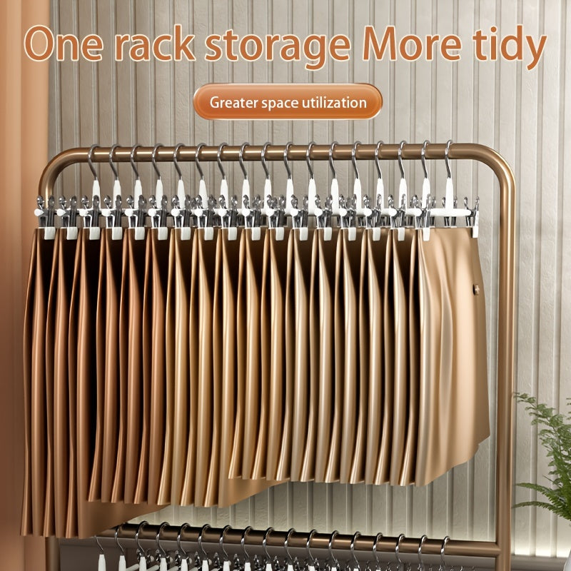 Clips para colgar ropa de acero inoxidable 10 unidades Organizador retráctil para armario para faldas y ropa