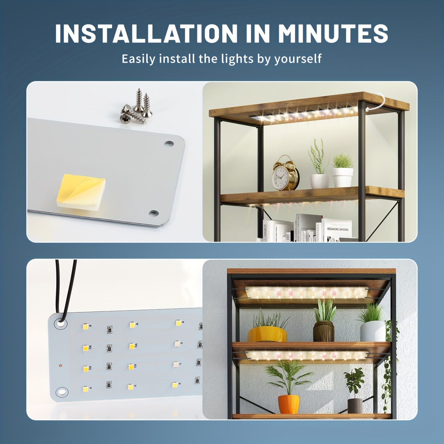 Indoor Plant Grow Light with 160 Dimmable LEDs Full Spectrum Timer 3 Modes