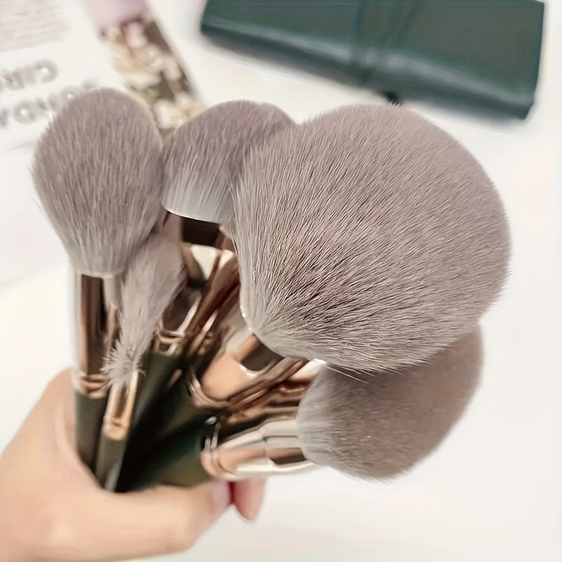 14-Piece Makeup Brush Set with Synthetic Hair for Foundation Eyeshadow Eyebrow