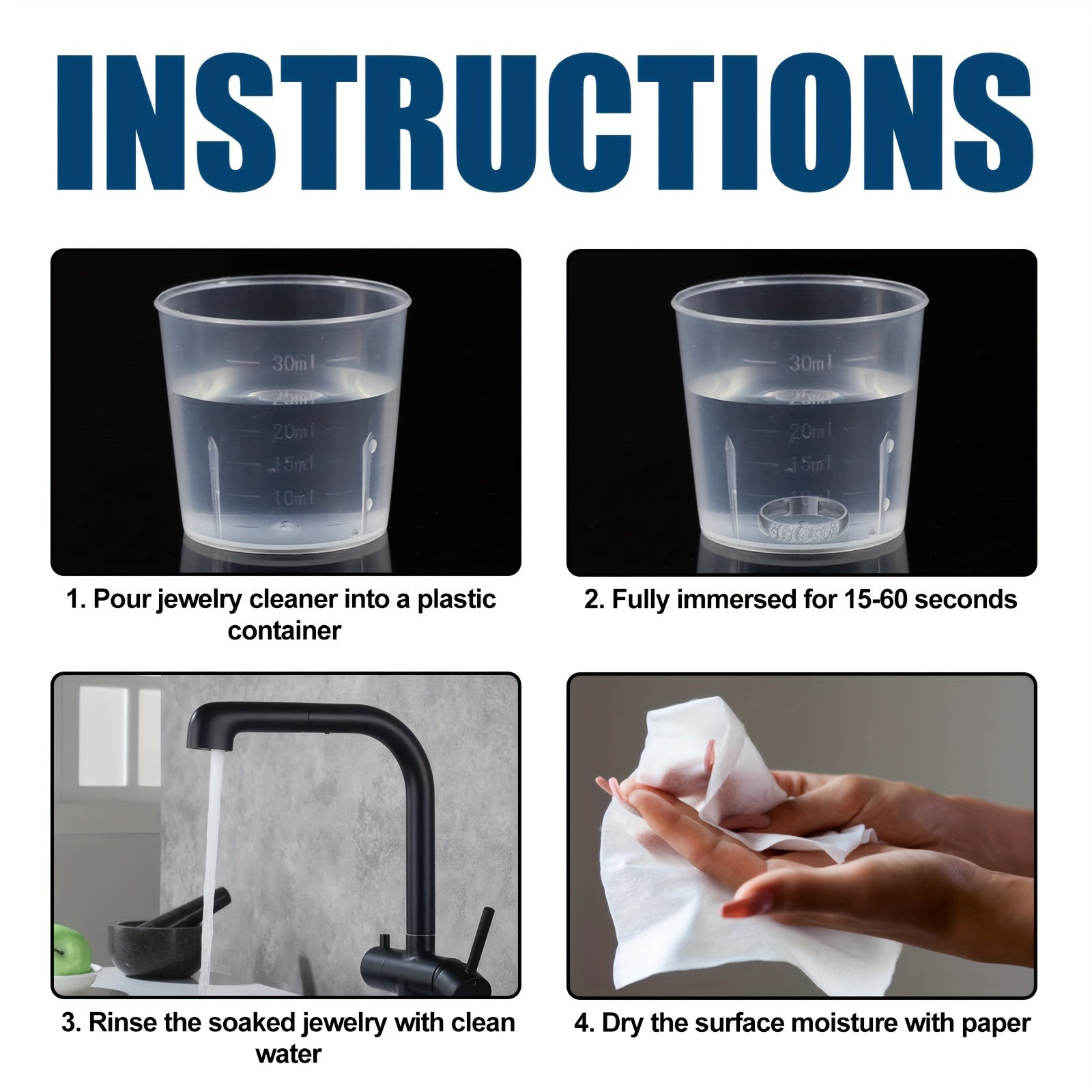 Jewelry Cleaner Liquid for Decontamination and Blackening Care, 1 Piece