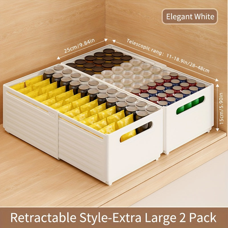 Caja de almacenamiento de ropa expandible con recipiente de plástico retráctil para cocina, dormitorio, baño y oficina