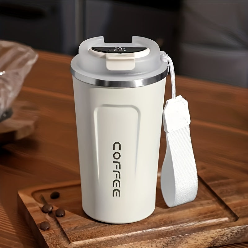Smart Stainless Steel Double-Layer Vacuum Coffee Cup with Temperature Display