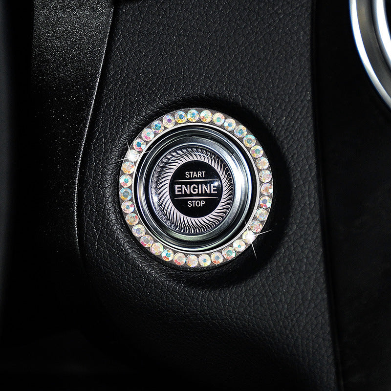 Universal Zinc Alloy Sparkle Ignition Button Cover for Cars