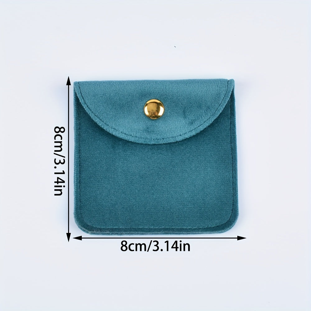 Set of 6 Velvet Jewelry Pouches with Suede Drawstring Bags for Watches Rings Earrings and Accessories