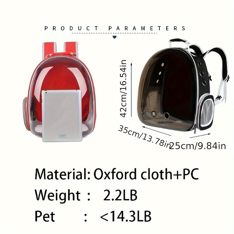 Mochila burbuja para mascotas para perros y gatos, transportín exterior con ventana de vista clara y ventilación