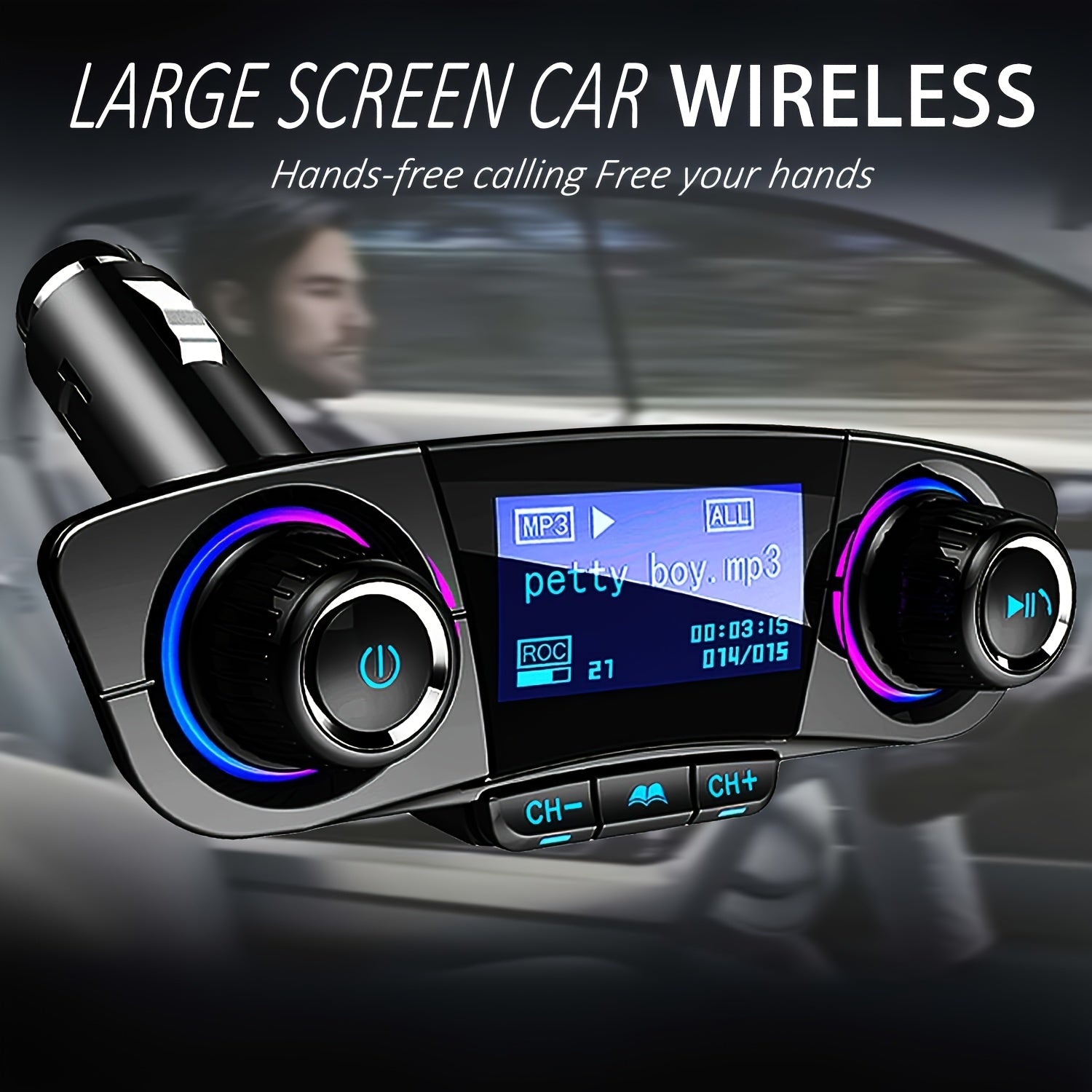 Car FM Transmitter MP3 Player Adapter Charger Handsfree for Car Use