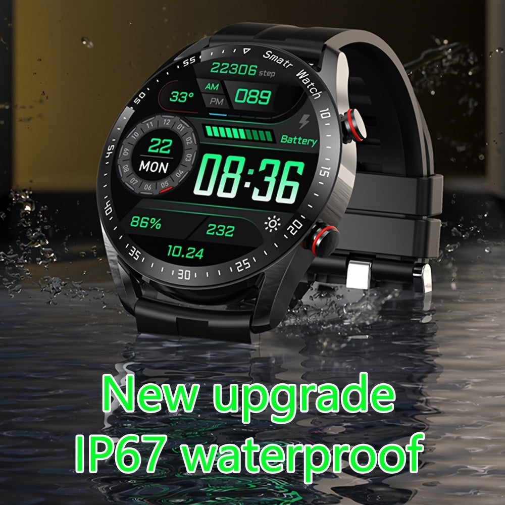 Men's Wireless Smartwatch with Fitness Tracking Sleep Monitoring Step Calorie Count IP67 Waterproof 1.52 Inch IPS Screen