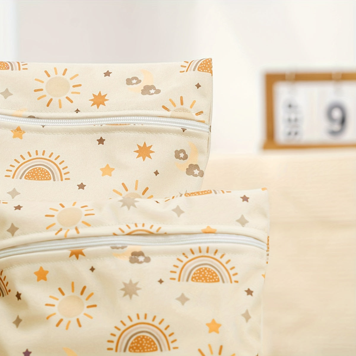 Waterproof Cloth Diaper Bag with Dual Pockets Reusable Stylish for Travel Beach Pool