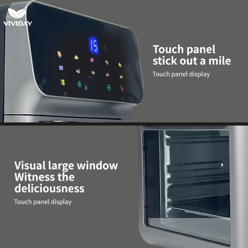 10-Layer Touchscreen Air Fryer Oven with Visible Window Multifunctional Oil-Free Low-Fat Electric European Standard Plug