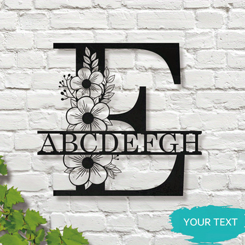 Personalized Floral Name Sign Wall Art for Home Decor and Weddings