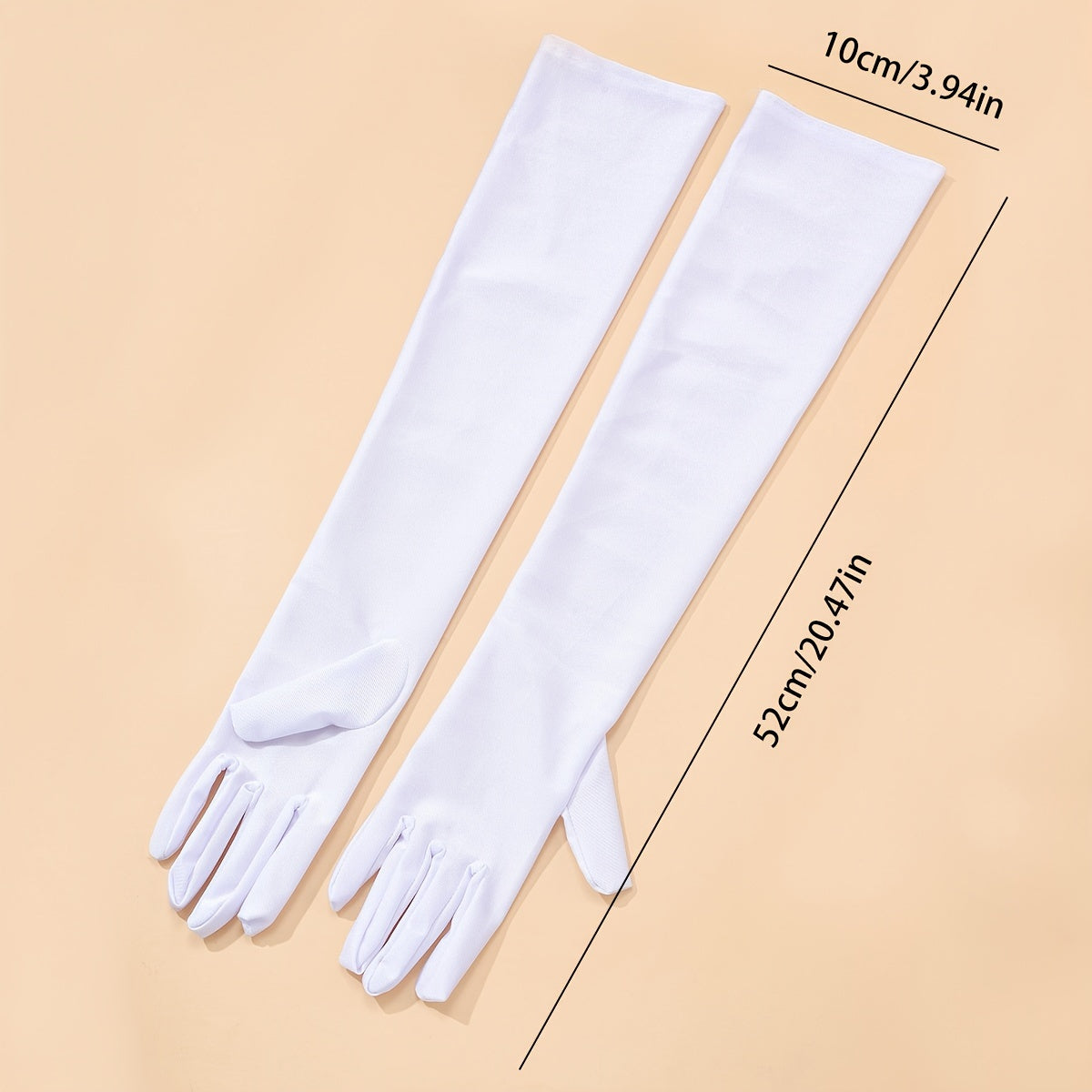 Black and White Elastic Long Gloves for Women Wedding Halloween Festival Party