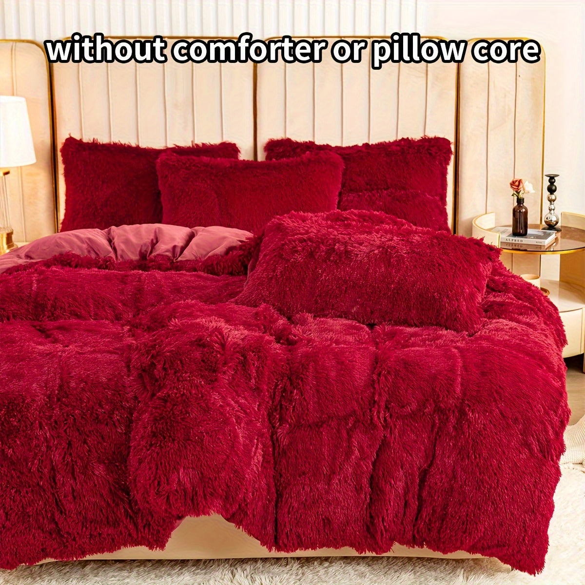 Set of 3 Pink Polyester Bedding Pieces for All Seasons Bedroom Decor