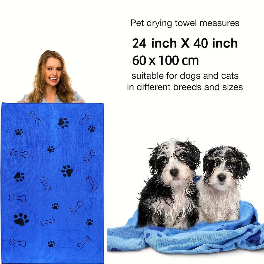 Pet Dog and Cat Bath Towel Soft Absorbent Quick-Drying Polyester