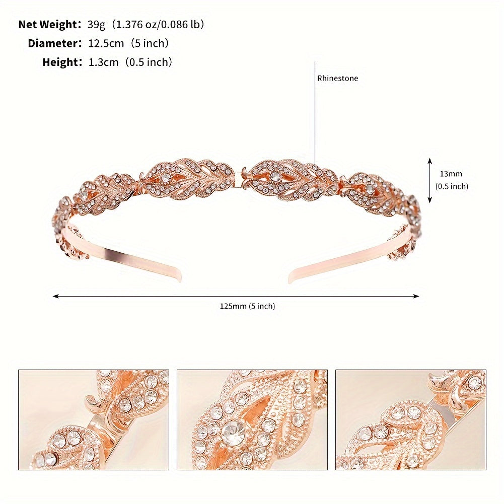 Women’s Rhinestone Hair Hoop Headband for Bridal Wedding Dress Accessories