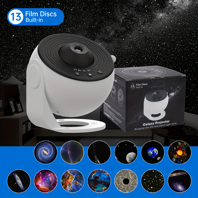 Milky Way Projection Lamp with 12 HD Starry Sky Film Pieces Tabletop Night Light