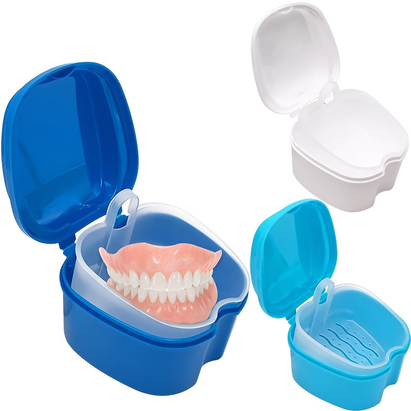 Plastic Dental Care Cleaning Box with Filter Net for Dentures and Retainers