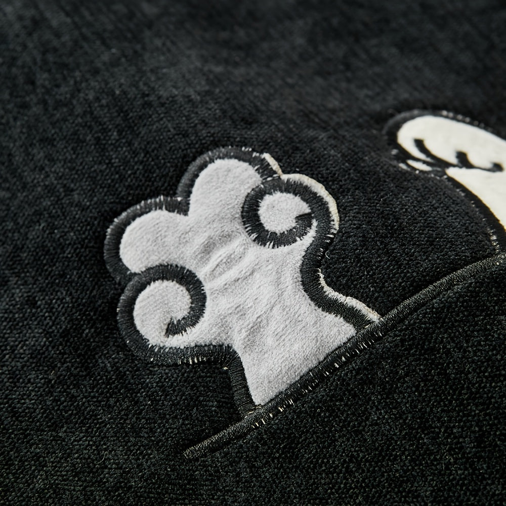 Красный чехол для дивана из шенилла с игривой вышивкой в виде косточек. Удобен для домашних животных, не скользит, можно стирать в машине, идеально подходит для диванов на 1-4 места в гостиной, спальне, офисе.