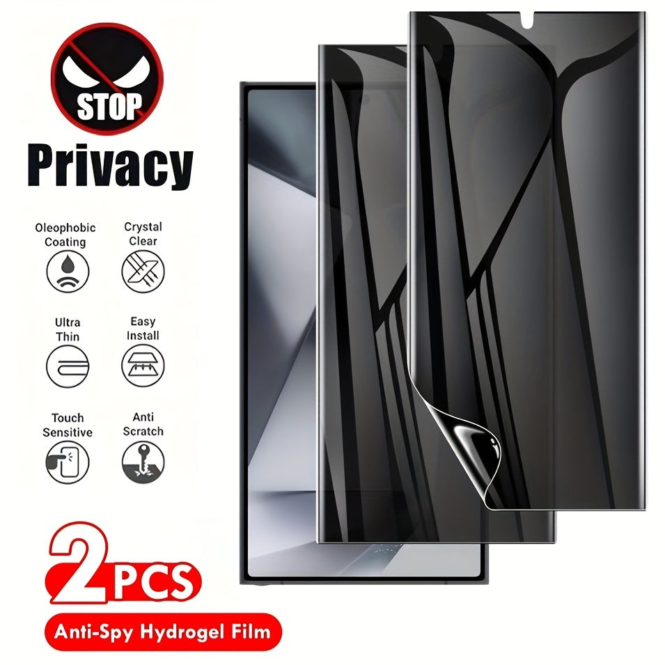 2-Pack Privacy Hydrogel Screen Protector for Samsung Galaxy Ultra Models Anti-Scratch Flexible