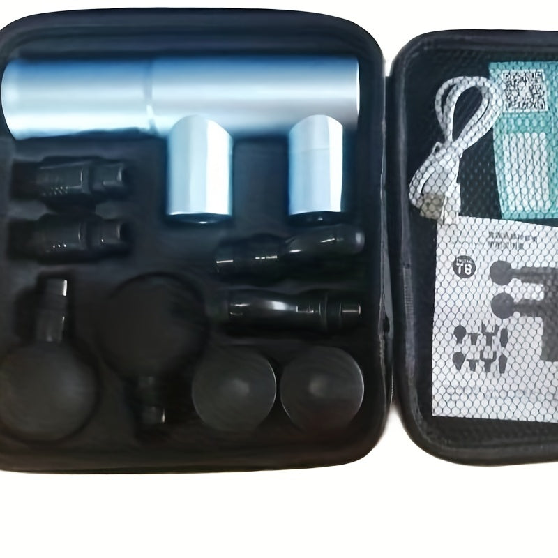 Electric Massage Gun with 8 Replacement Heads Deep Tissue Muscle Relaxation Portable Percussion Massager